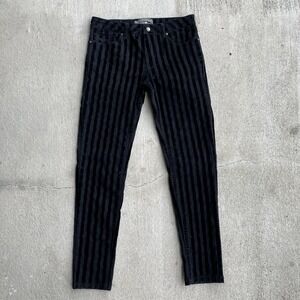 Cotelac Black Velvet Pinstriped Skinny Jean Size 0 Womens Pants